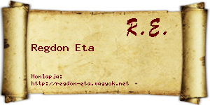 Regdon Eta névjegykártya